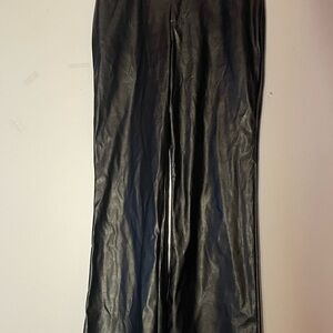 Black Faux Leather Straight Leg Pants Women's Size 11